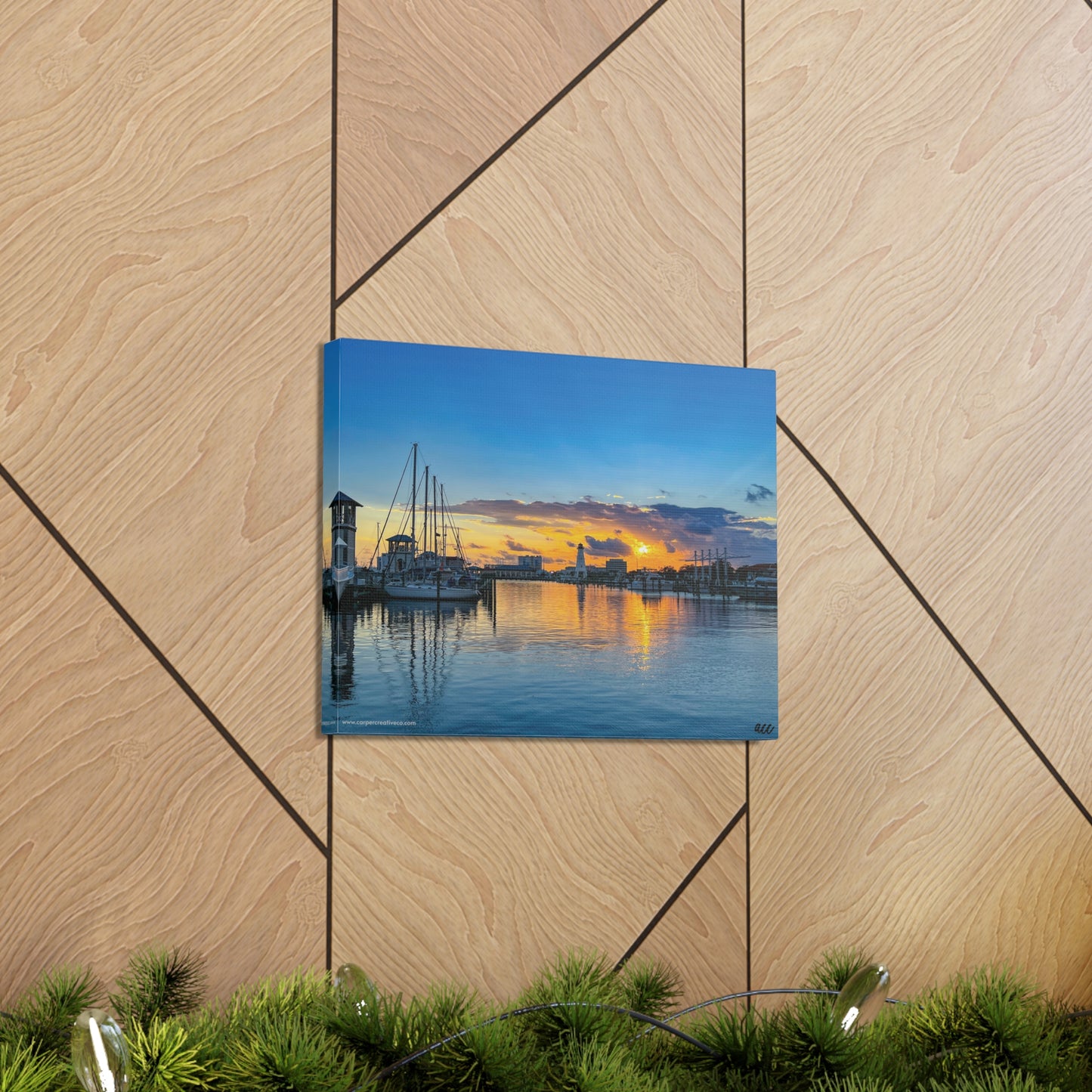 "Blue Sunset" Gulfport, MS Photography Canvas Gallery Wrap