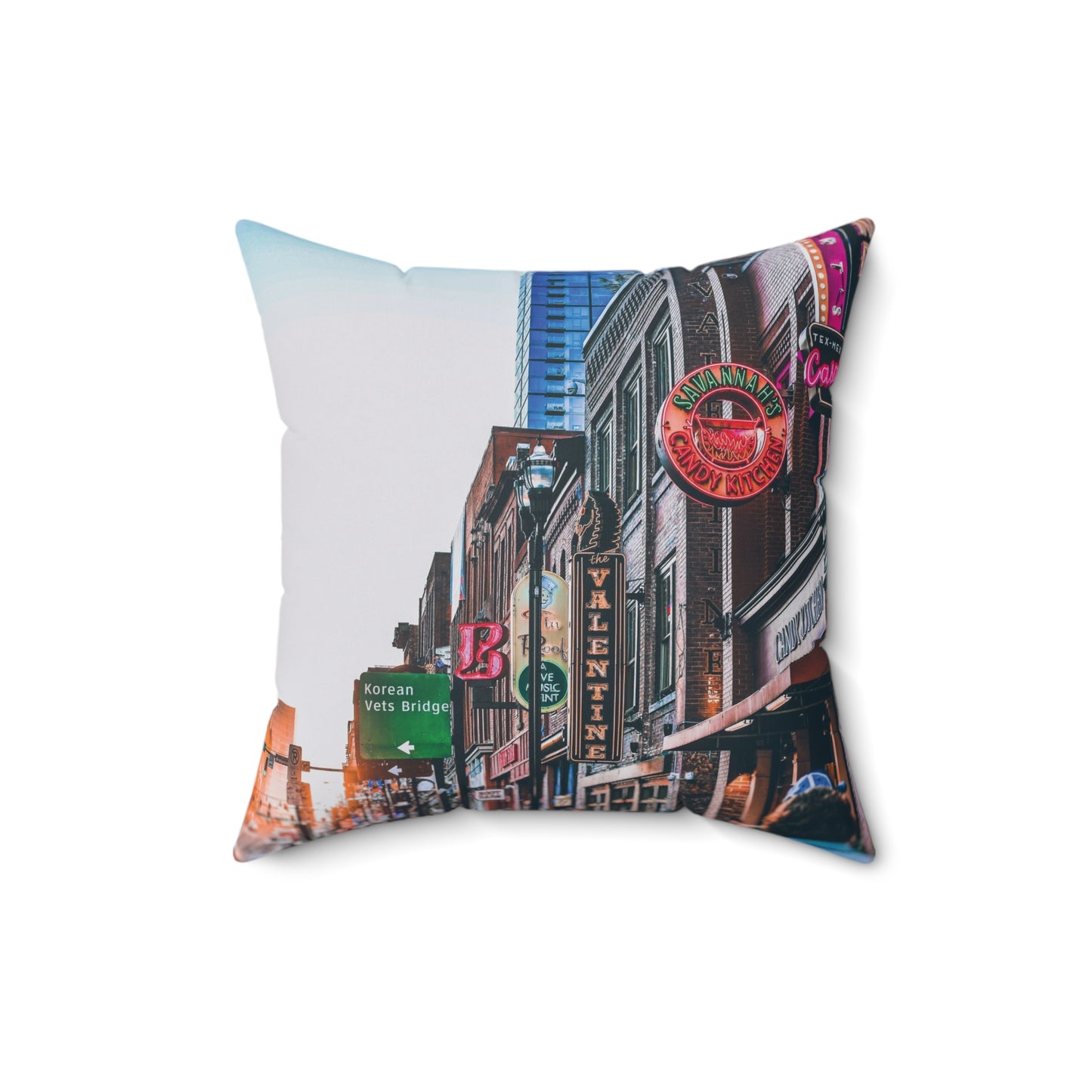 "Broadway Lights" Nashville, TN Photography Pillow