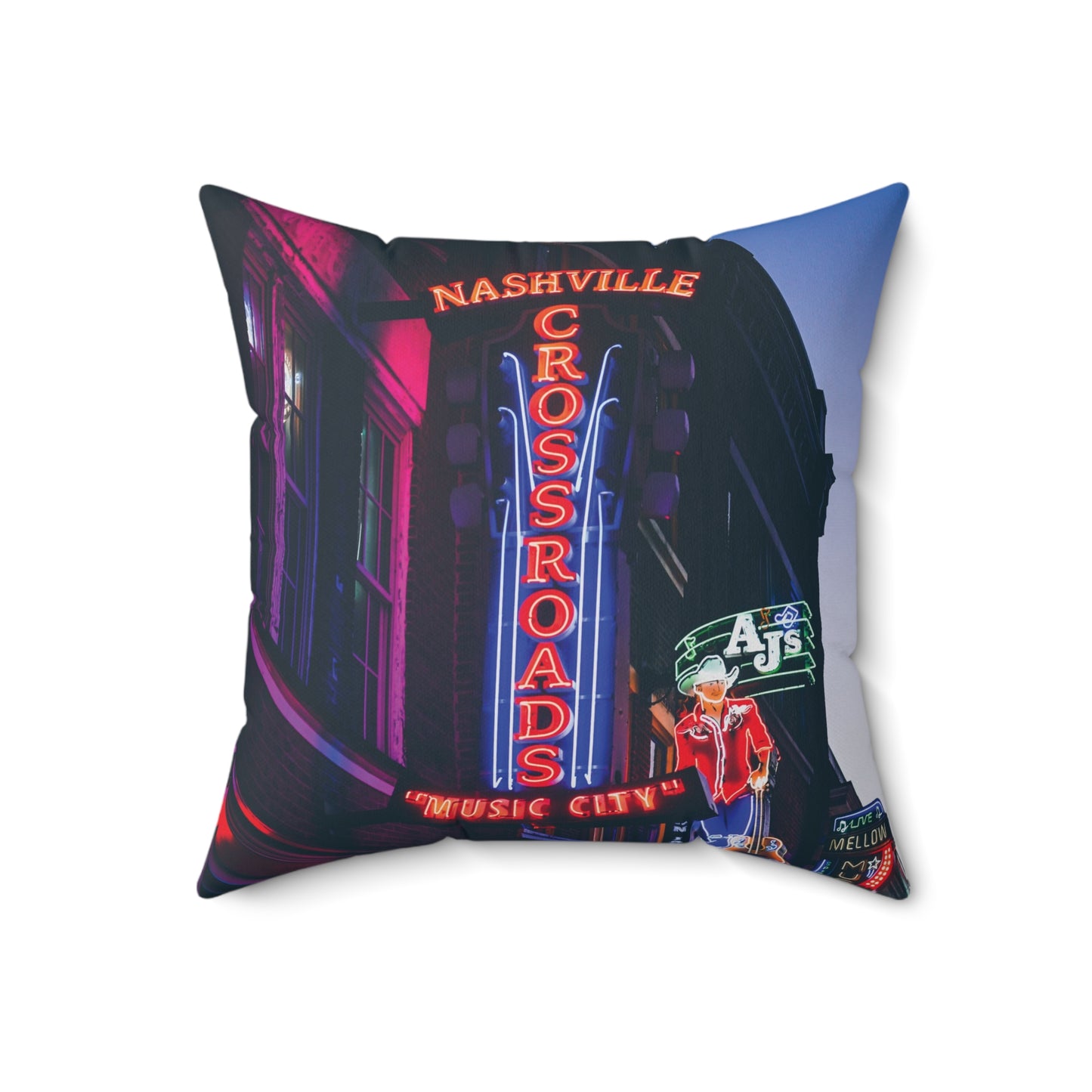 "Crossroads Music City" Nashville, TN Photography Pillow