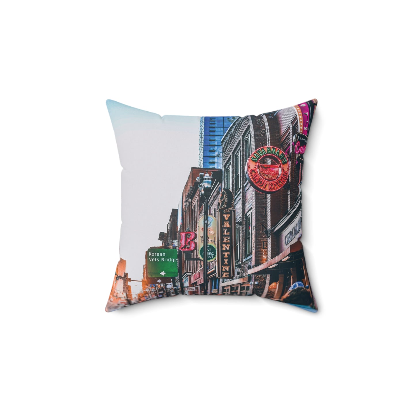 "Broadway Lights" Nashville, TN Photography Pillow