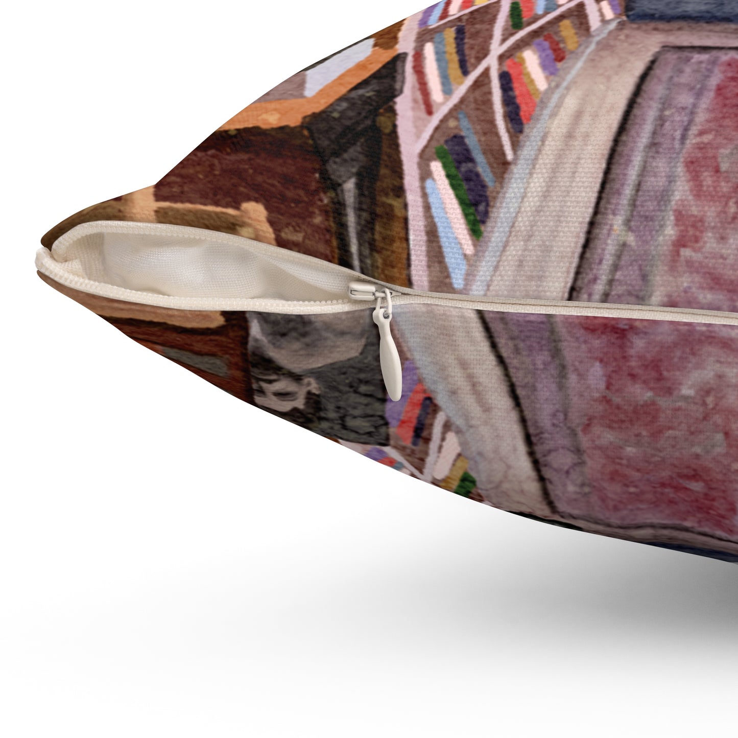 Upstairs Window Square Books Oxford MS Watercolor Art Pillow