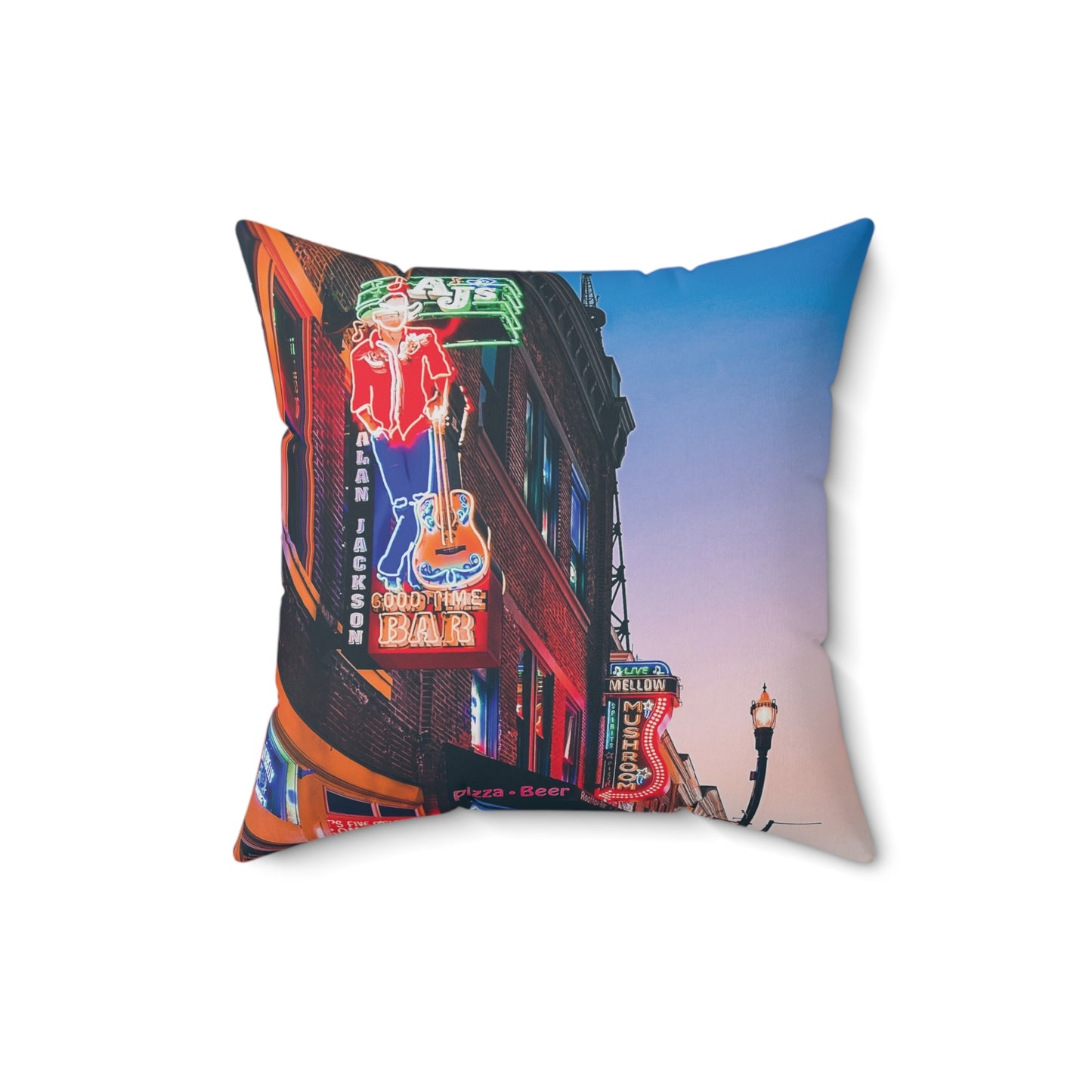 "Aj's Bar on Broadway" Nashville, TN Photography Pillow