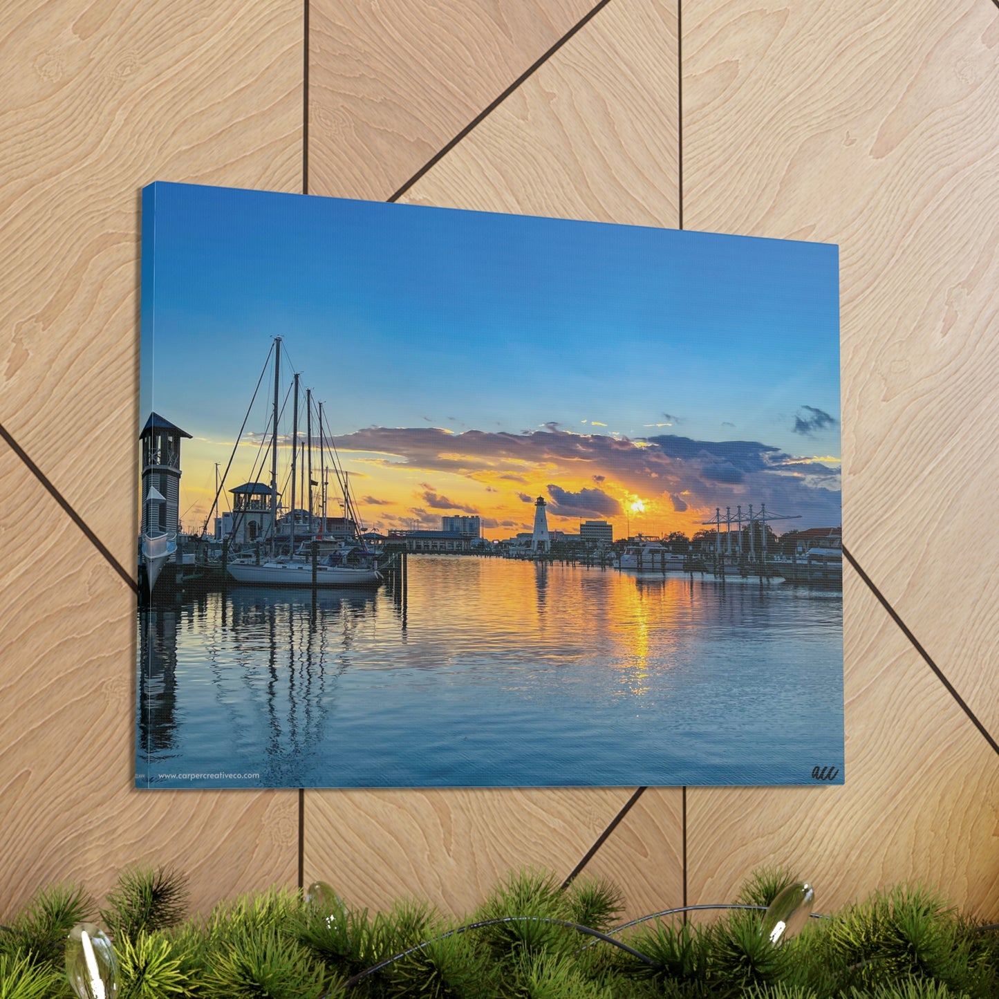 "Blue Sunset" Gulfport, MS Photography Canvas Gallery Wrap