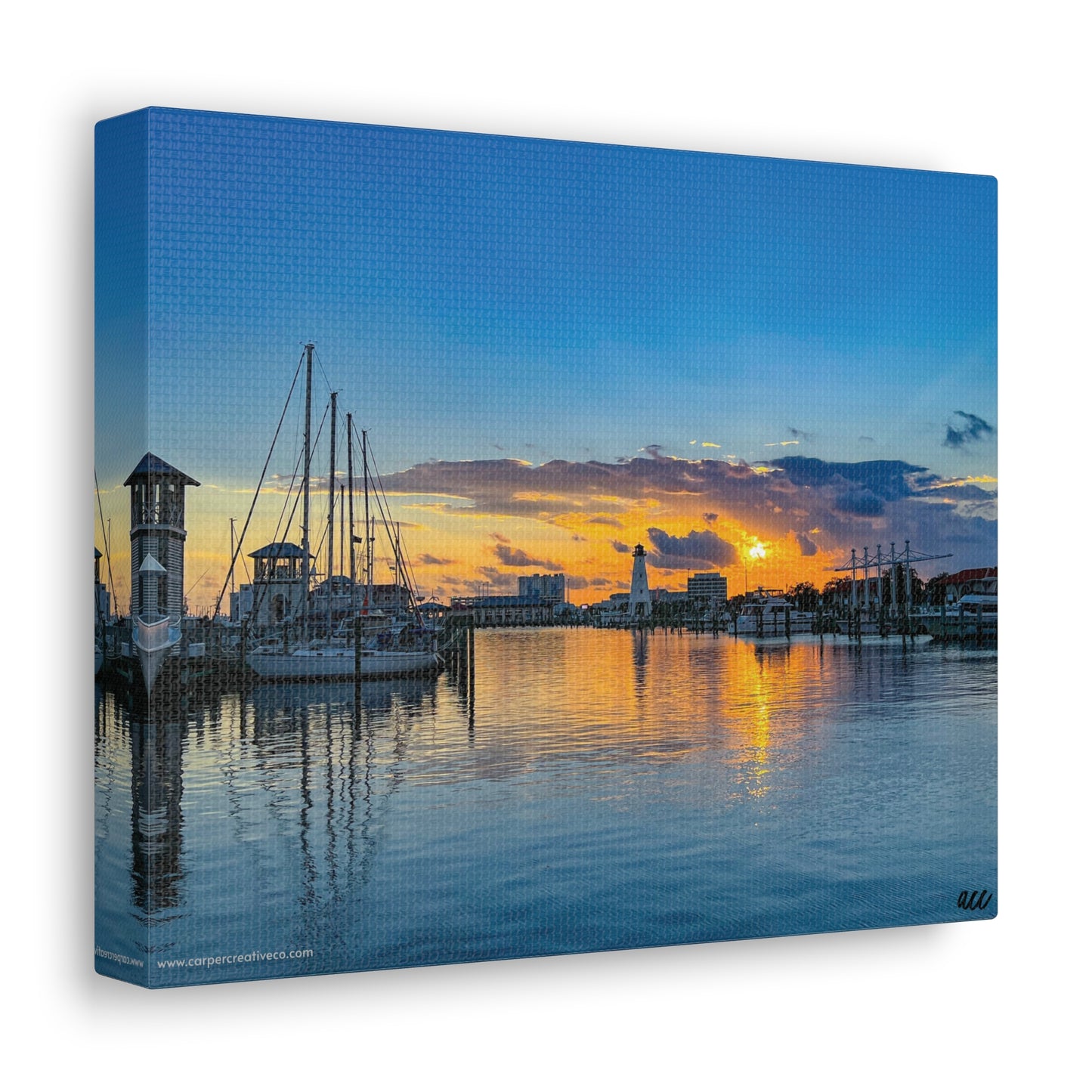 "Blue Sunset" Gulfport, MS Photography Canvas Gallery Wrap