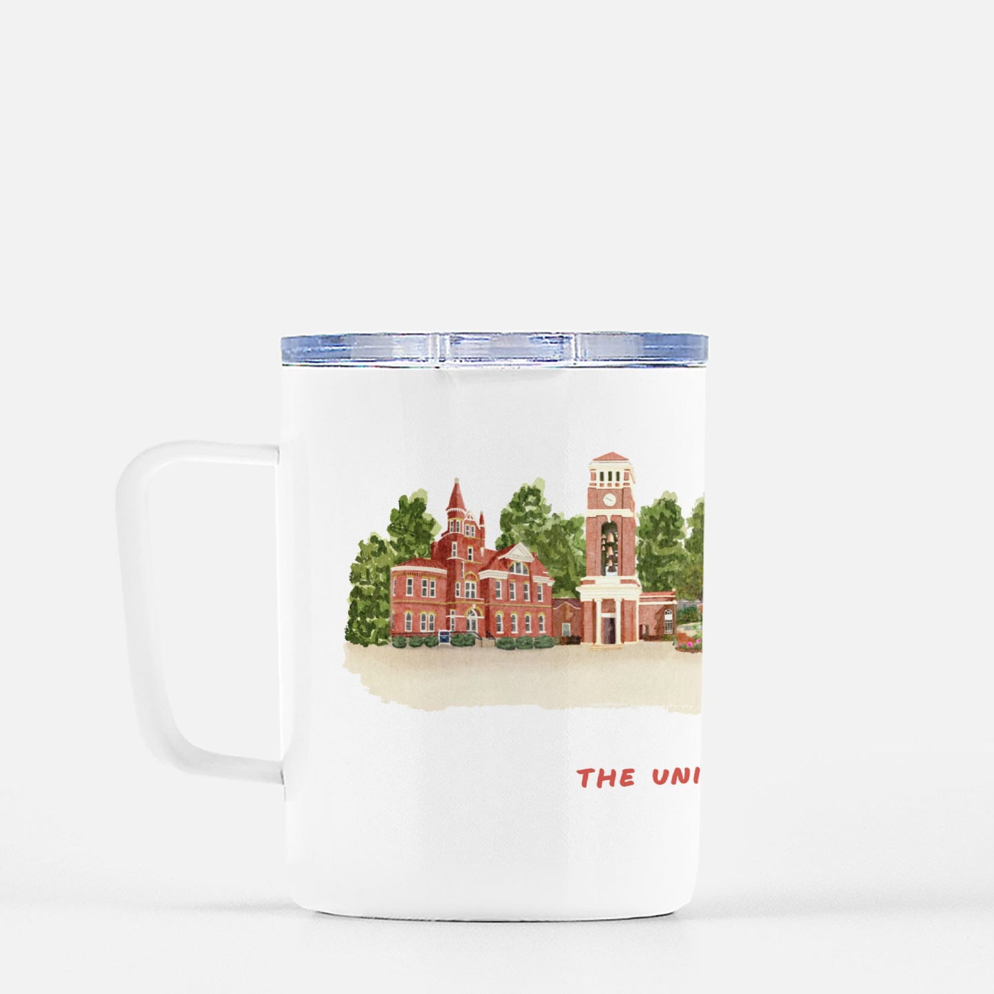 Ole Miss Skyline Watercolor Travel Mug w/ Lid 10 oz.