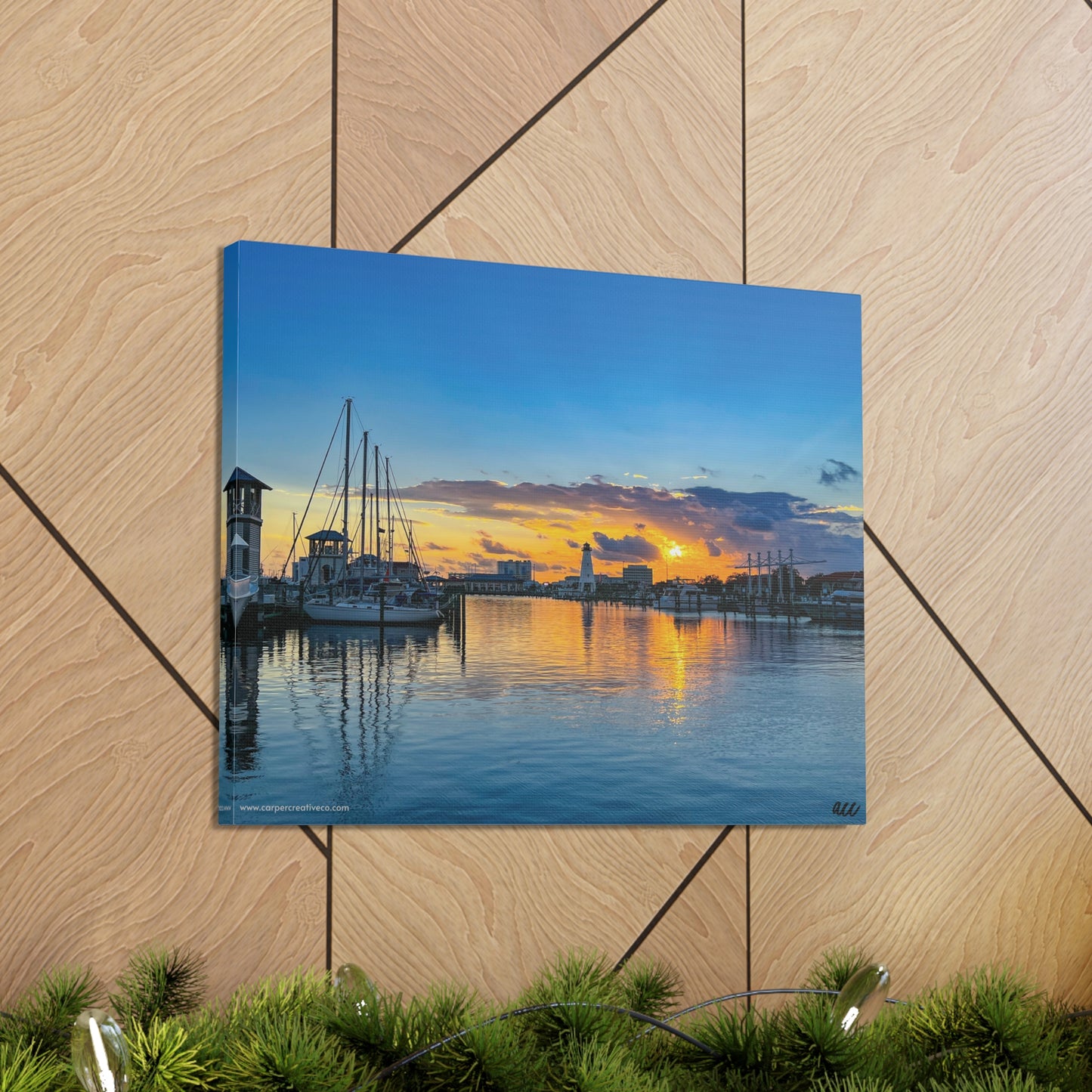 "Blue Sunset" Gulfport, MS Photography Canvas Gallery Wrap
