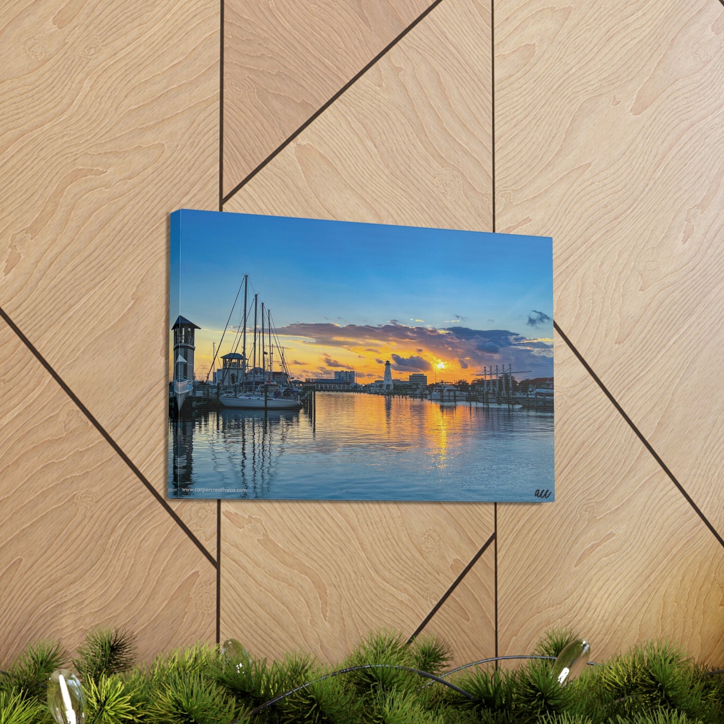 "Blue Sunset" Gulfport, MS Photography Canvas Gallery Wrap