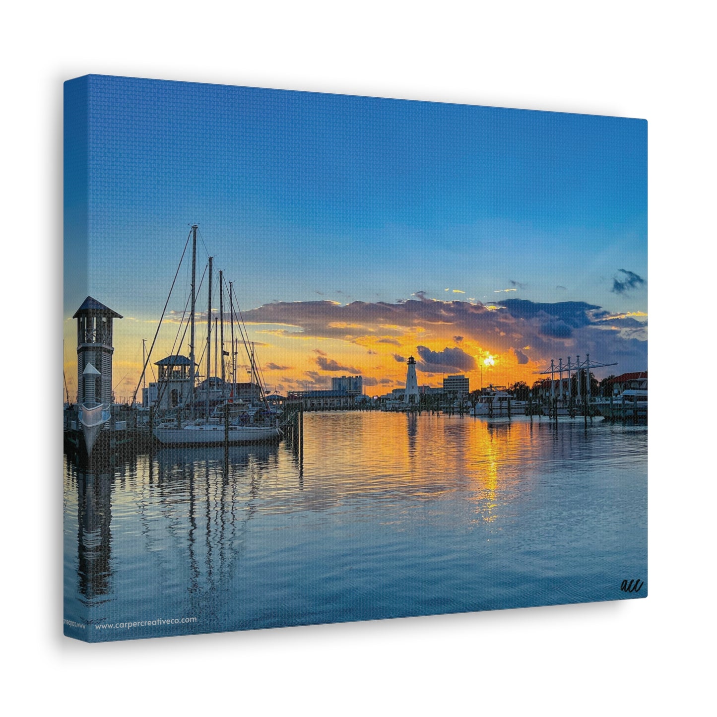 "Blue Sunset" Gulfport, MS Photography Canvas Gallery Wrap