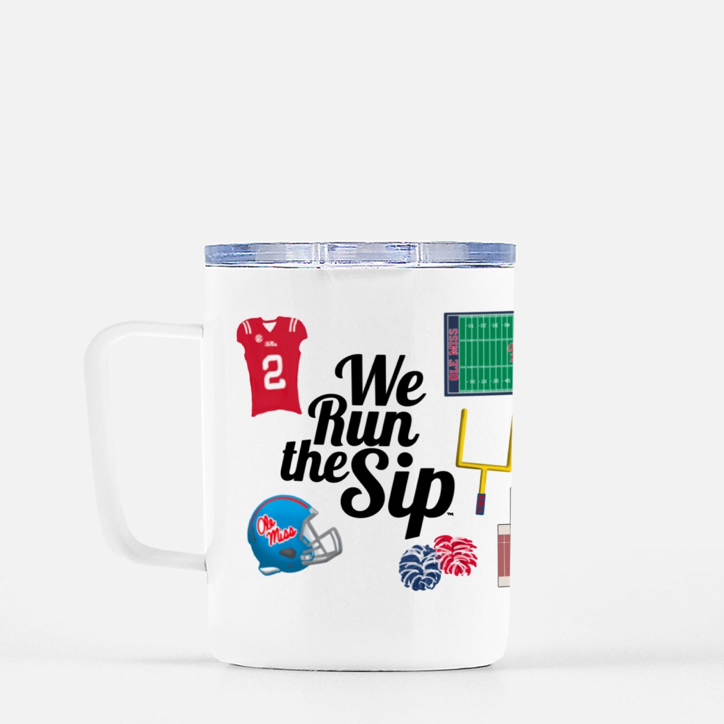 Ole Miss Football Travel Mug w/ Lid 10 oz.