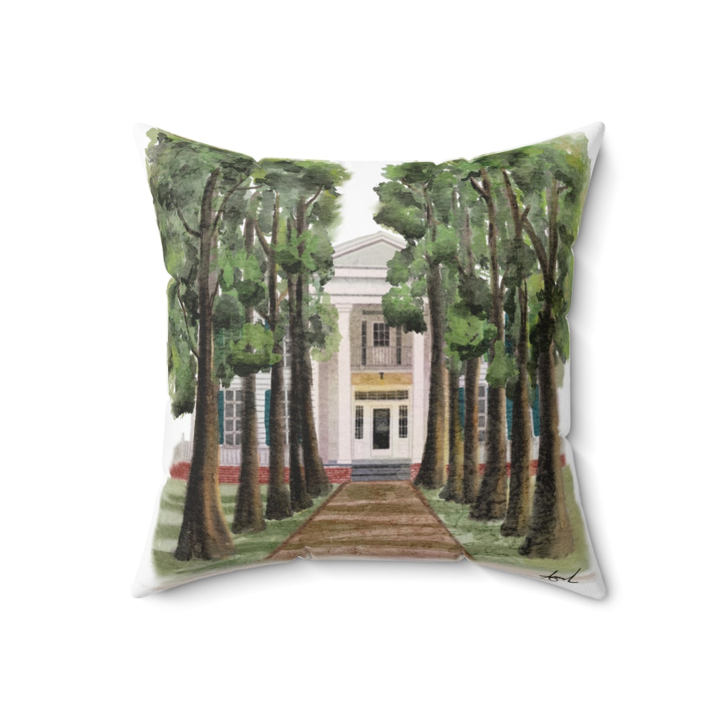 Rowan Oak Oxford MS Watercolor Art Pillow