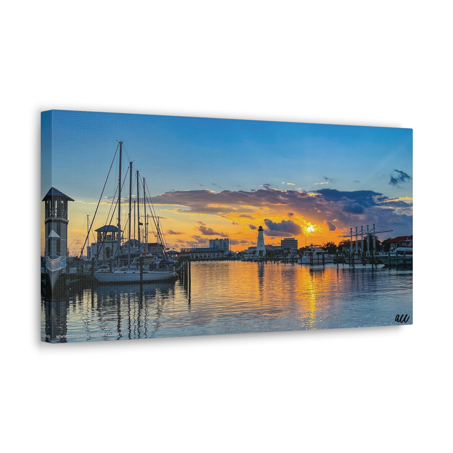 "Blue Sunset" Gulfport, MS Photography Canvas Gallery Wrap