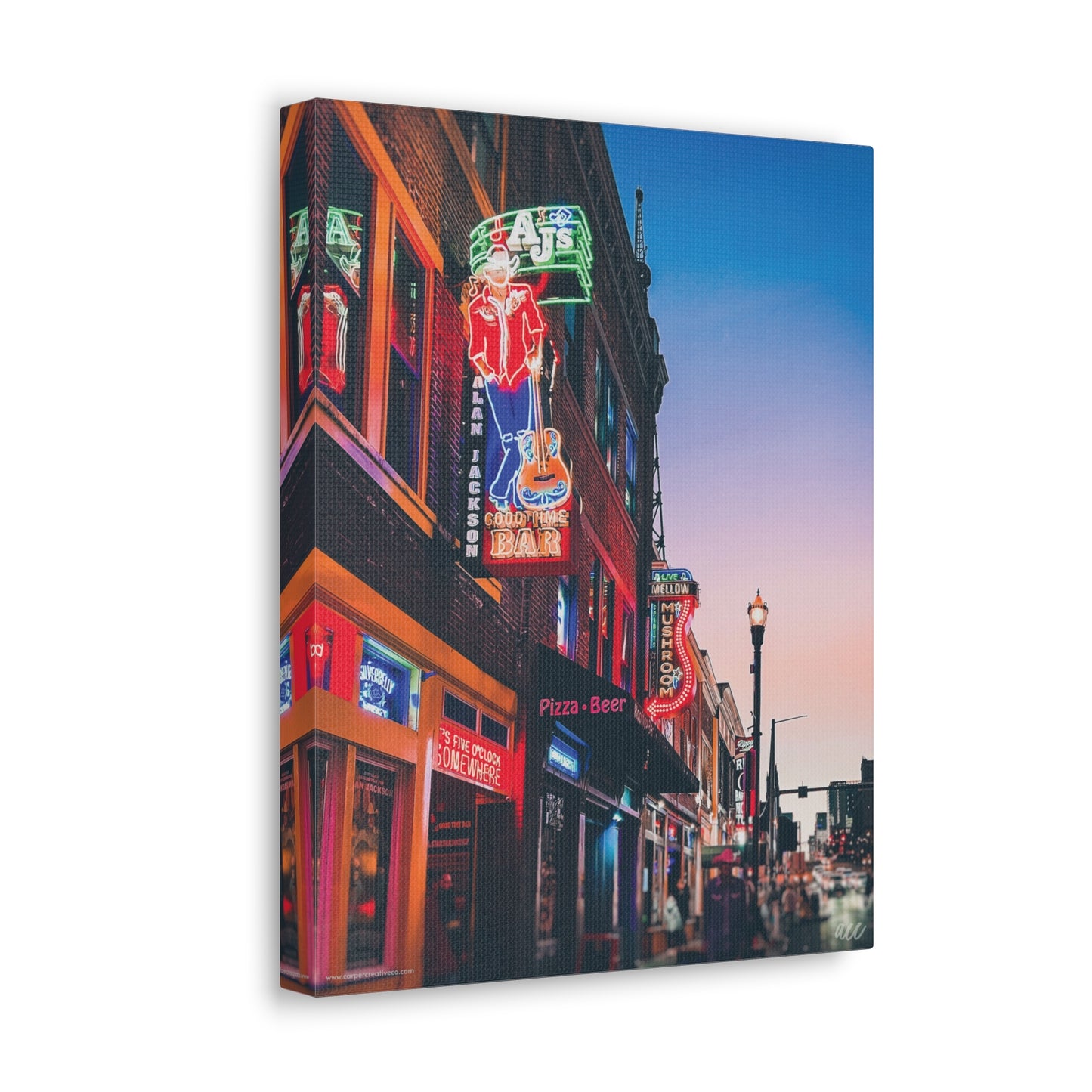 "Aj's Bar on Broadway" Nashville TN Photography Canvas Gallery Wrap