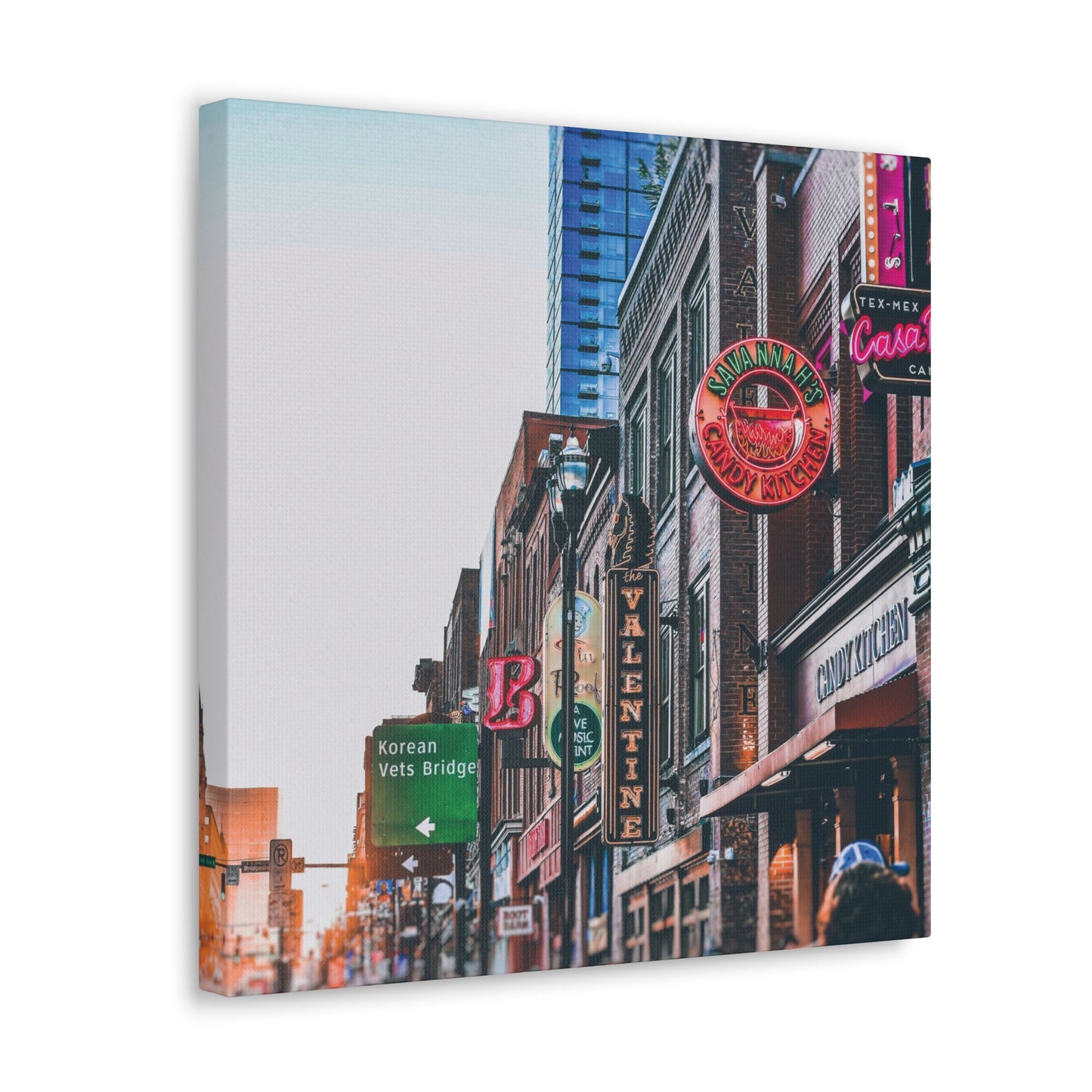 "Broadway Lights" Nashville, TN Photography Canvas