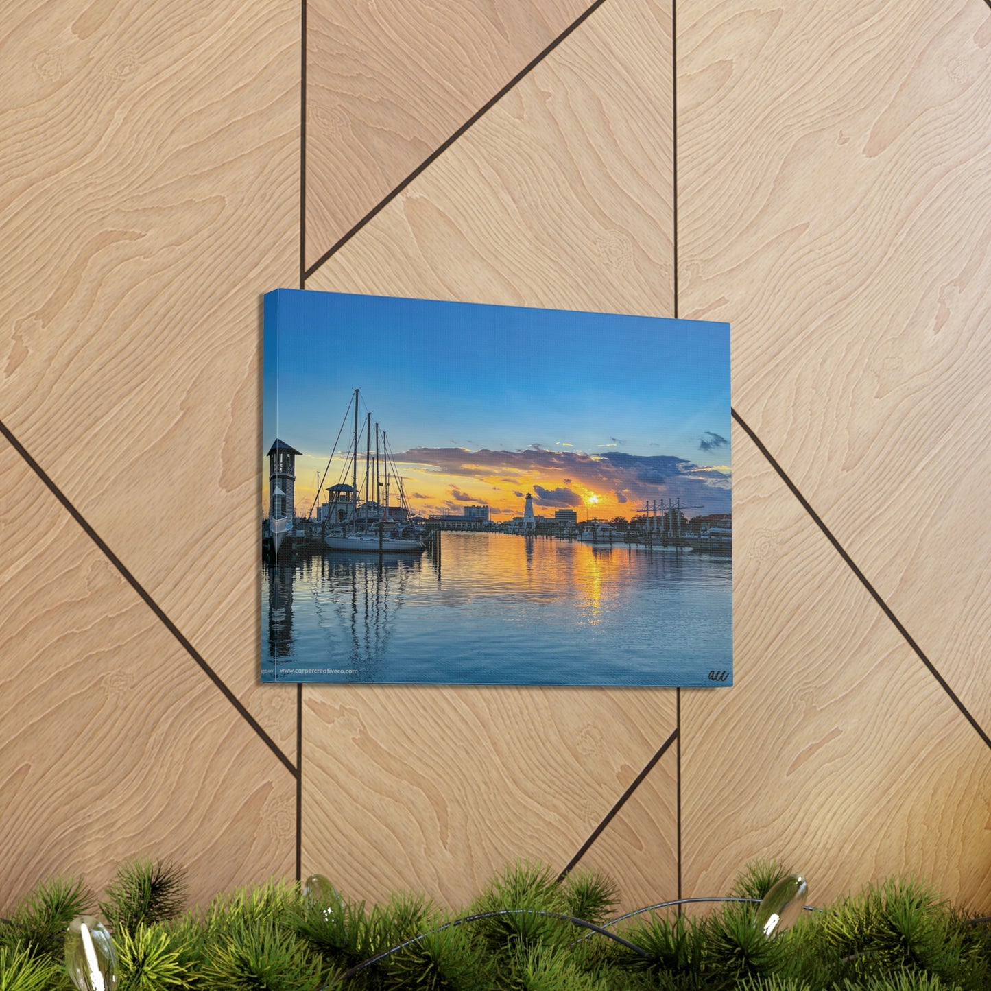 "Blue Sunset" Gulfport, MS Photography Canvas Gallery Wrap