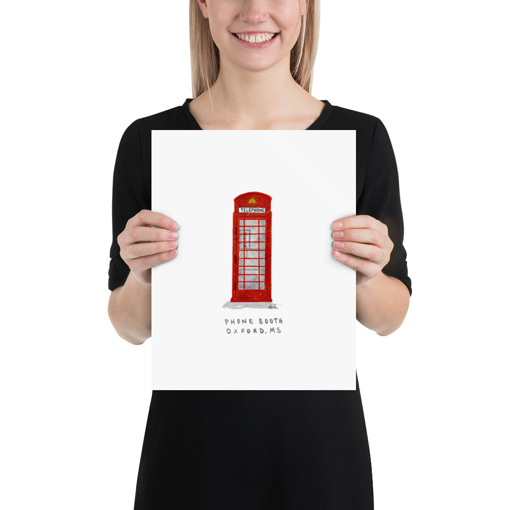 Telephone Booth Oxford MS Watercolor Art Print