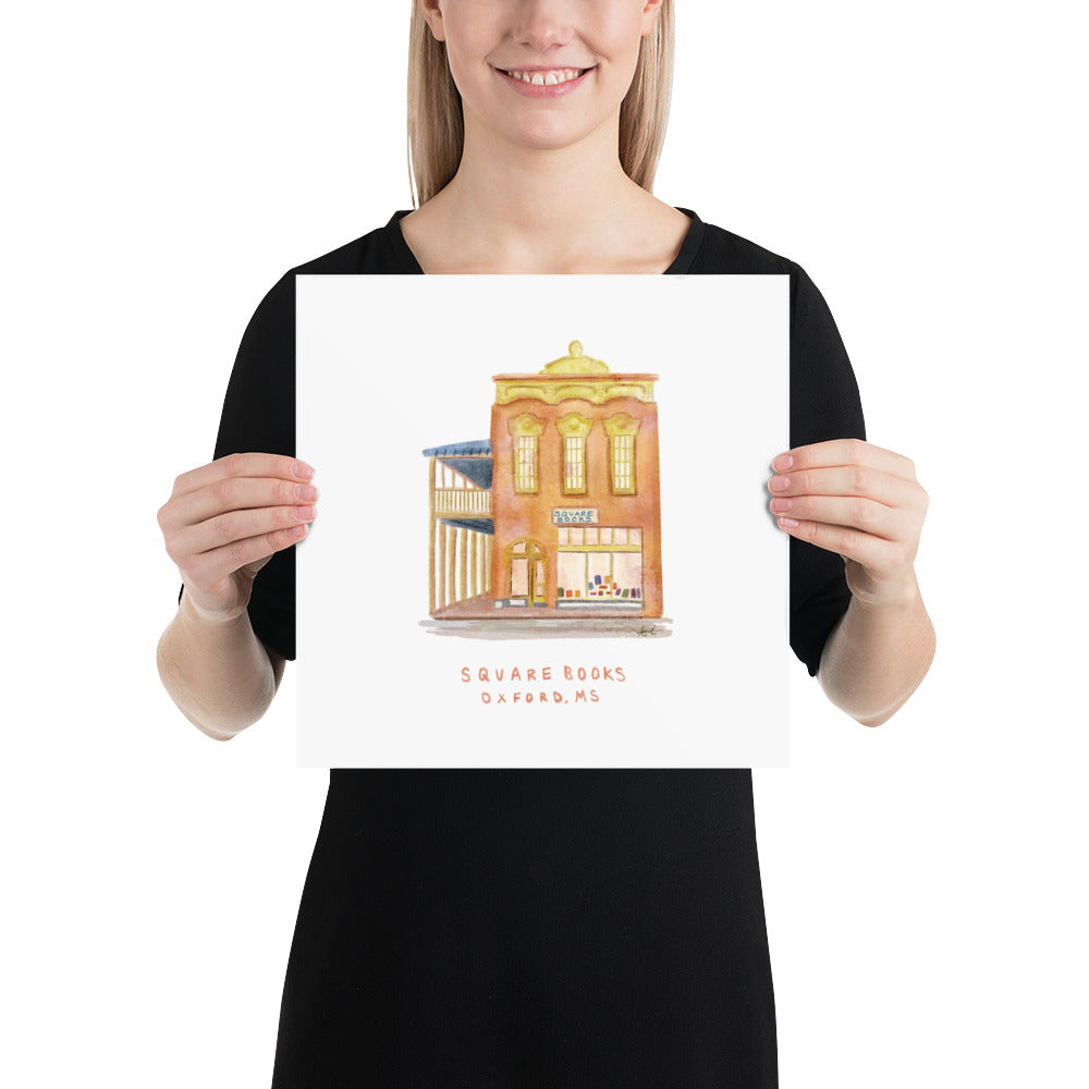 Square Books Oxford MS Watercolor Art Print