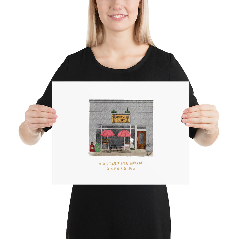Bottletree Bakery Oxford MS Watercolor Art Print
