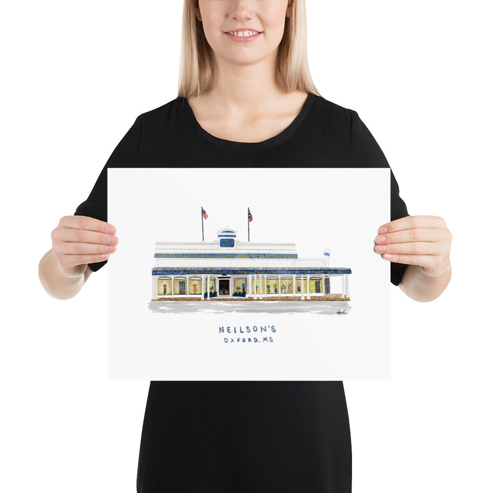 Neilson's Department Store Oxford MS Watercolor Art Print