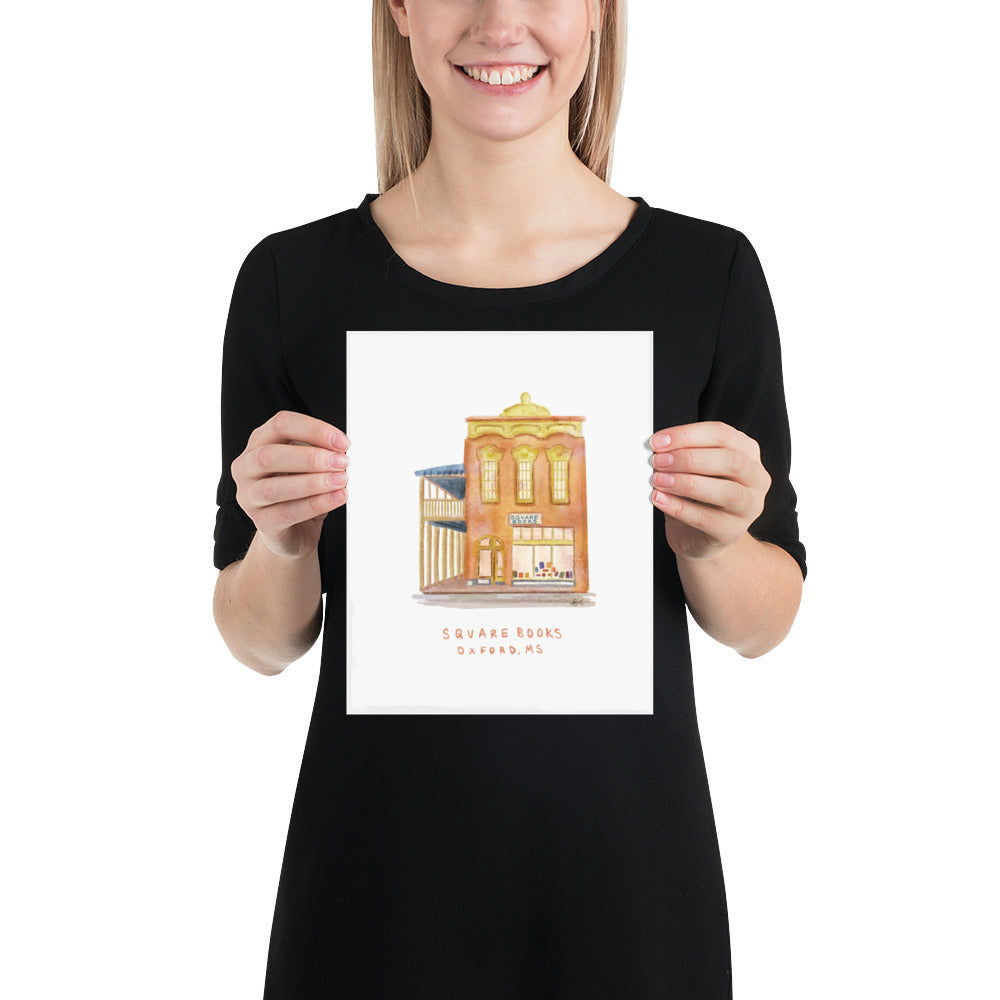 Square Books Oxford MS Watercolor Art Print