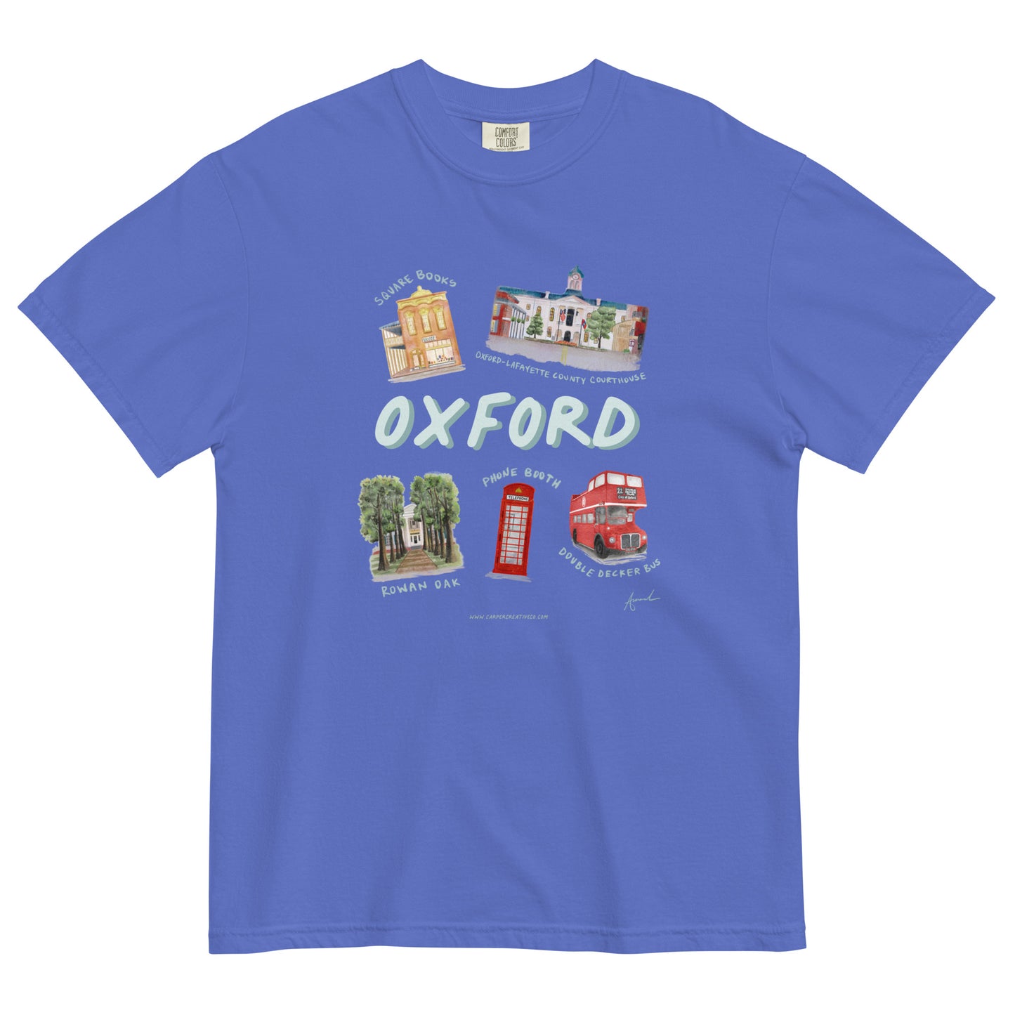 Oxford Landmarks Watercolor Art T-shirt - Comfort Colors