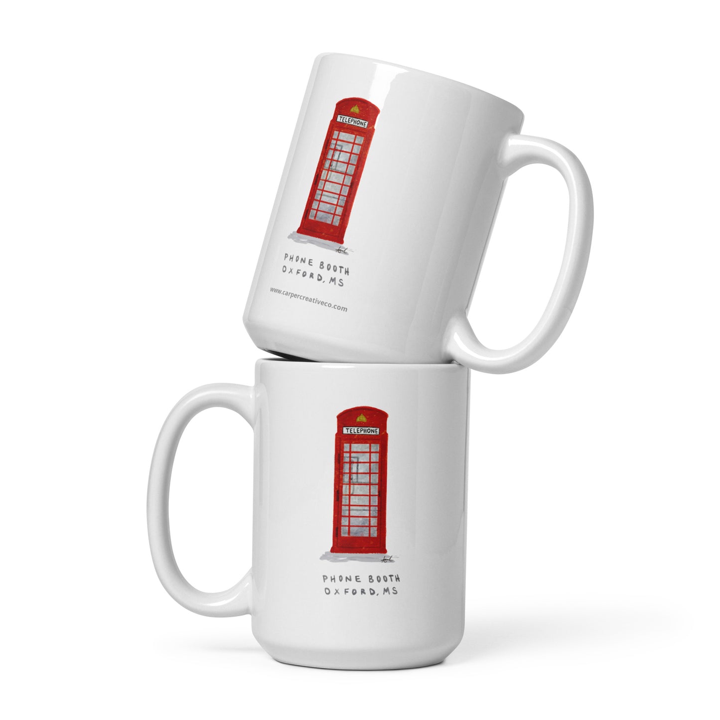 Telephone Booth Oxford MS Watercolor Art Mug