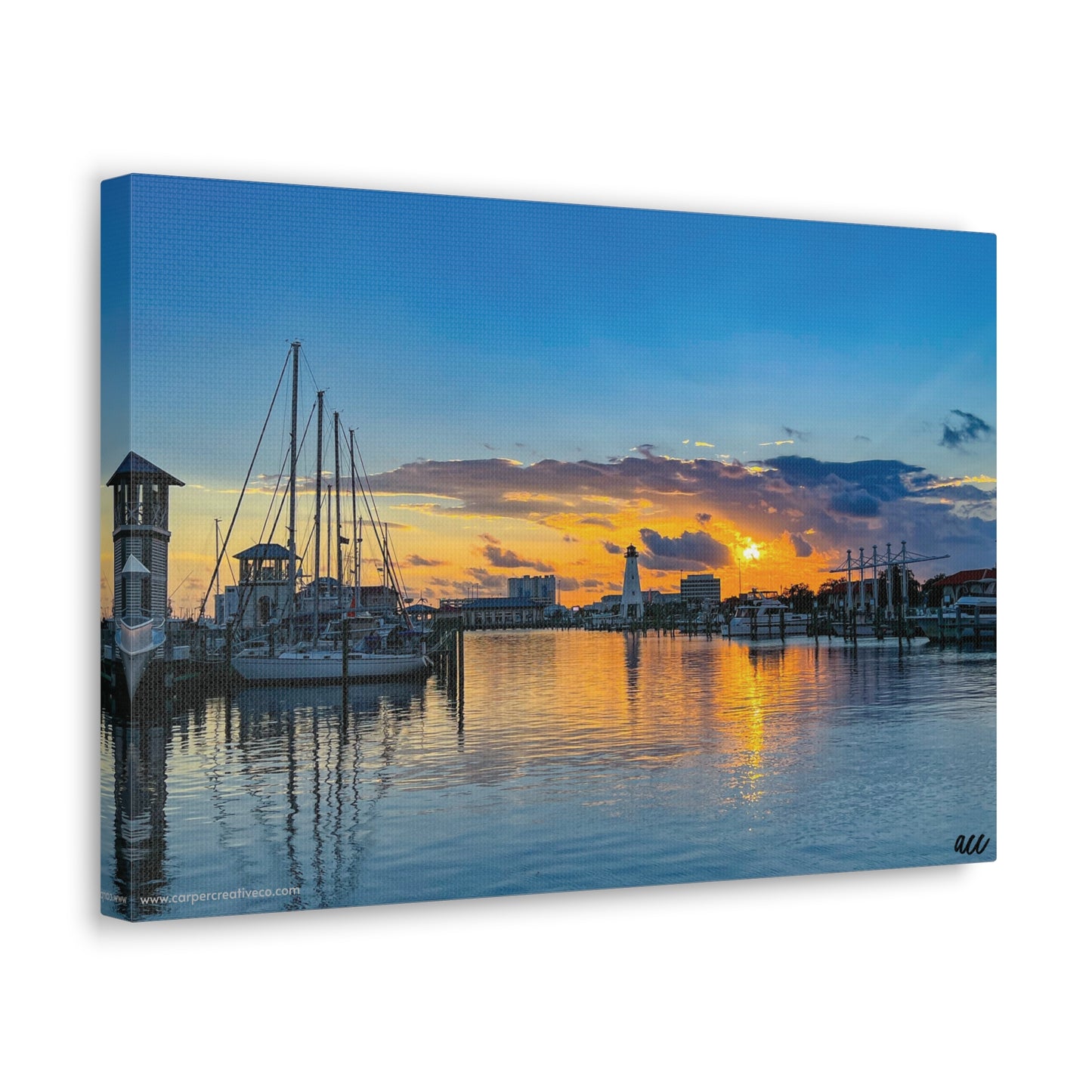 "Blue Sunset" Gulfport, MS Photography Canvas Gallery Wrap