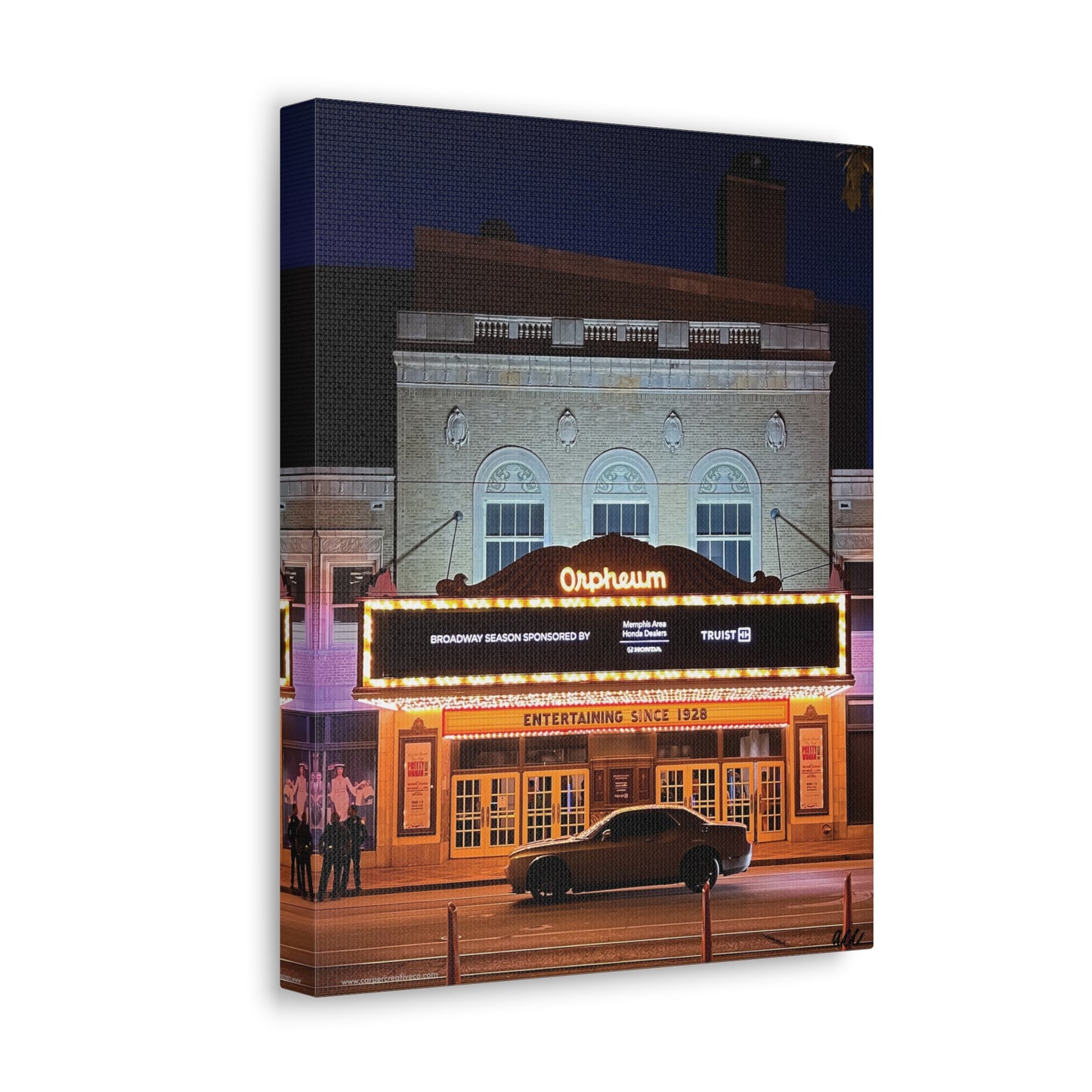 "Orpheum Theater Nightlife" Memphis, TN Photography Canvas Gallery Wrap