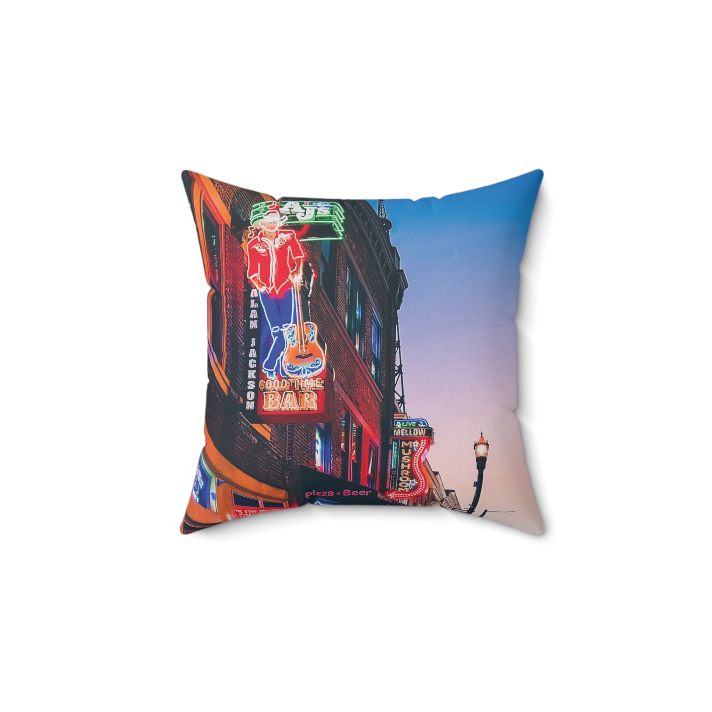 "Aj's Bar on Broadway" Nashville, TN Photography Pillow