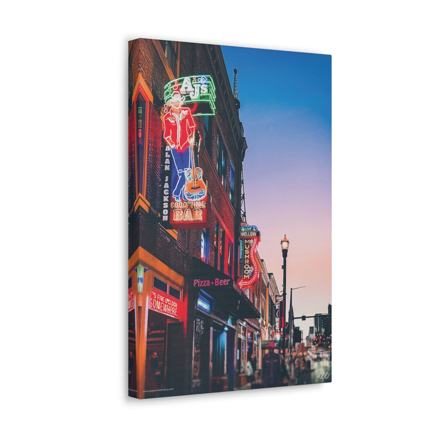 "Aj's Bar on Broadway" Nashville TN Photography Canvas Gallery Wrap