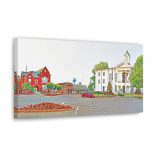 Morning Courthouse Square - Oxford, MS Photography Canvas Gallery Wrap