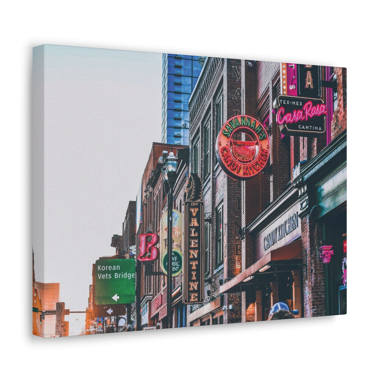 "Broadway Lights" Nashville, TN Photography Canvas