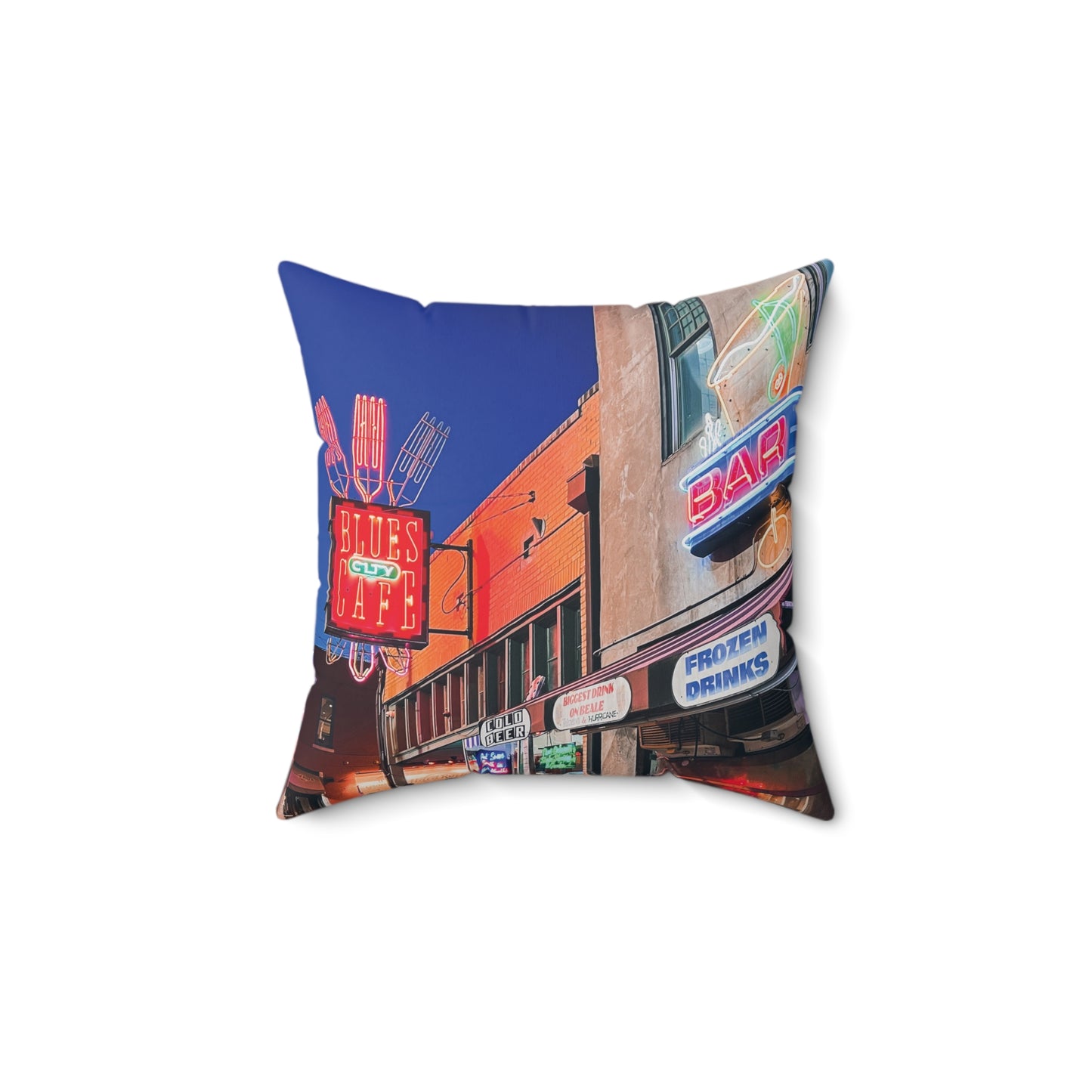 "Neon Lights" Memphis, TN Photography Pillow