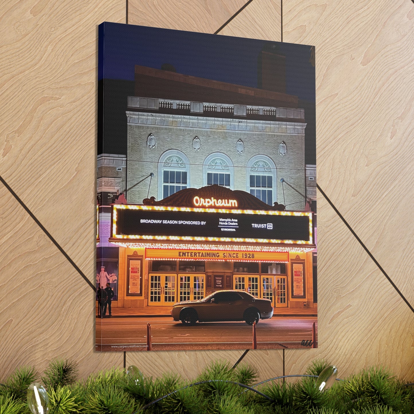 "Orpheum Theater Nightlife" Memphis, TN Photography Canvas Gallery Wrap