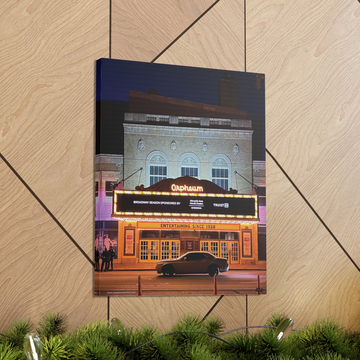 "Orpheum Theater Nightlife" Memphis, TN Photography Canvas Gallery Wrap