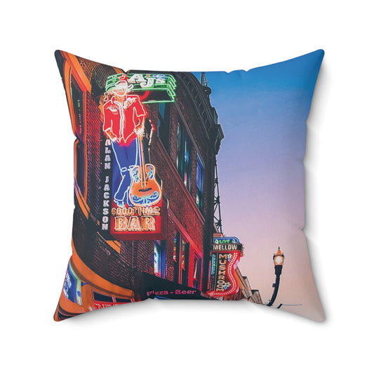 "Aj's Bar on Broadway" Nashville, TN Photography Pillow