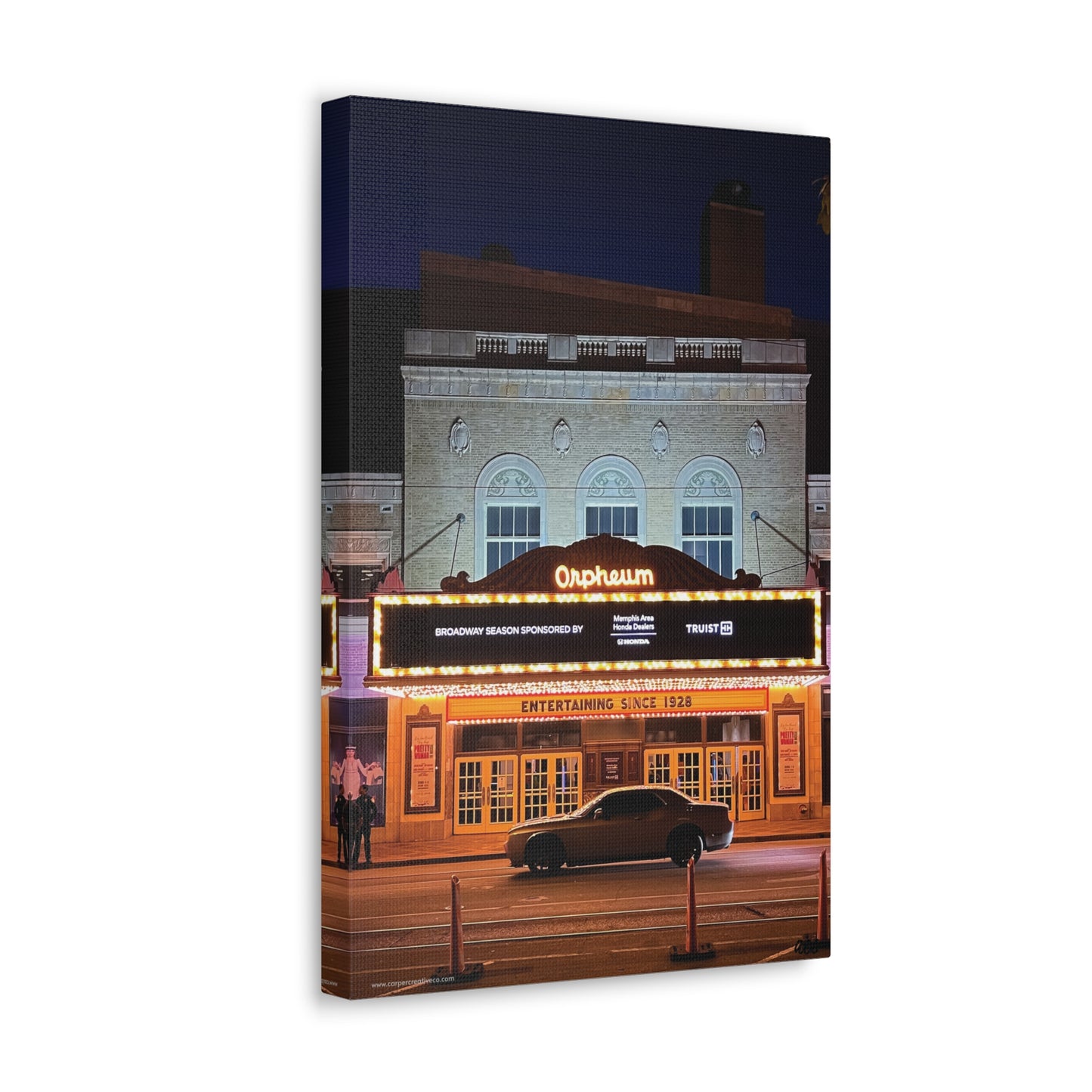 "Orpheum Theater Nightlife" Memphis, TN Photography Canvas Gallery Wrap