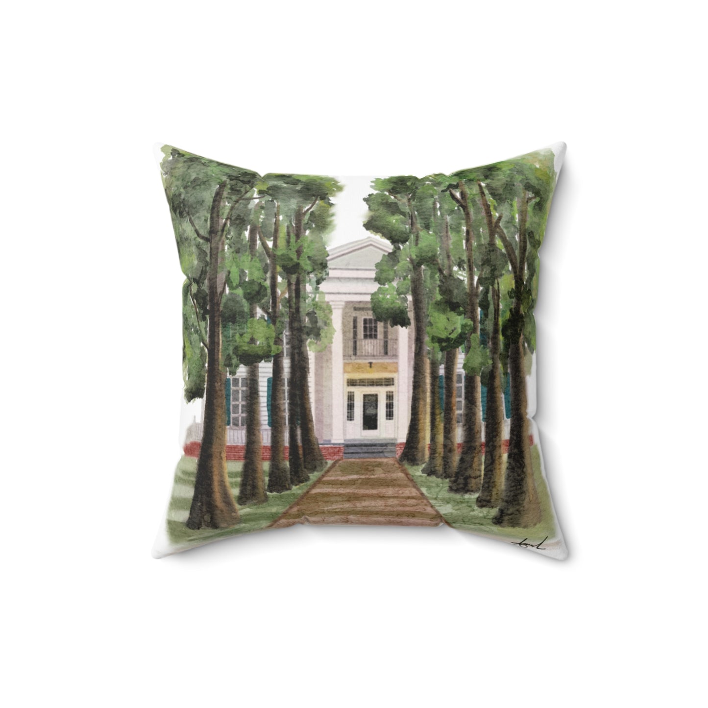 Rowan Oak Oxford MS Watercolor Art Pillow