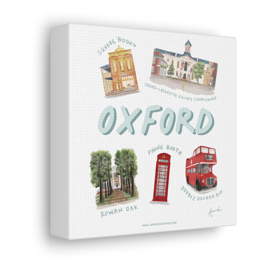 Oxford MS Landmarks Watercolor Art Canvas