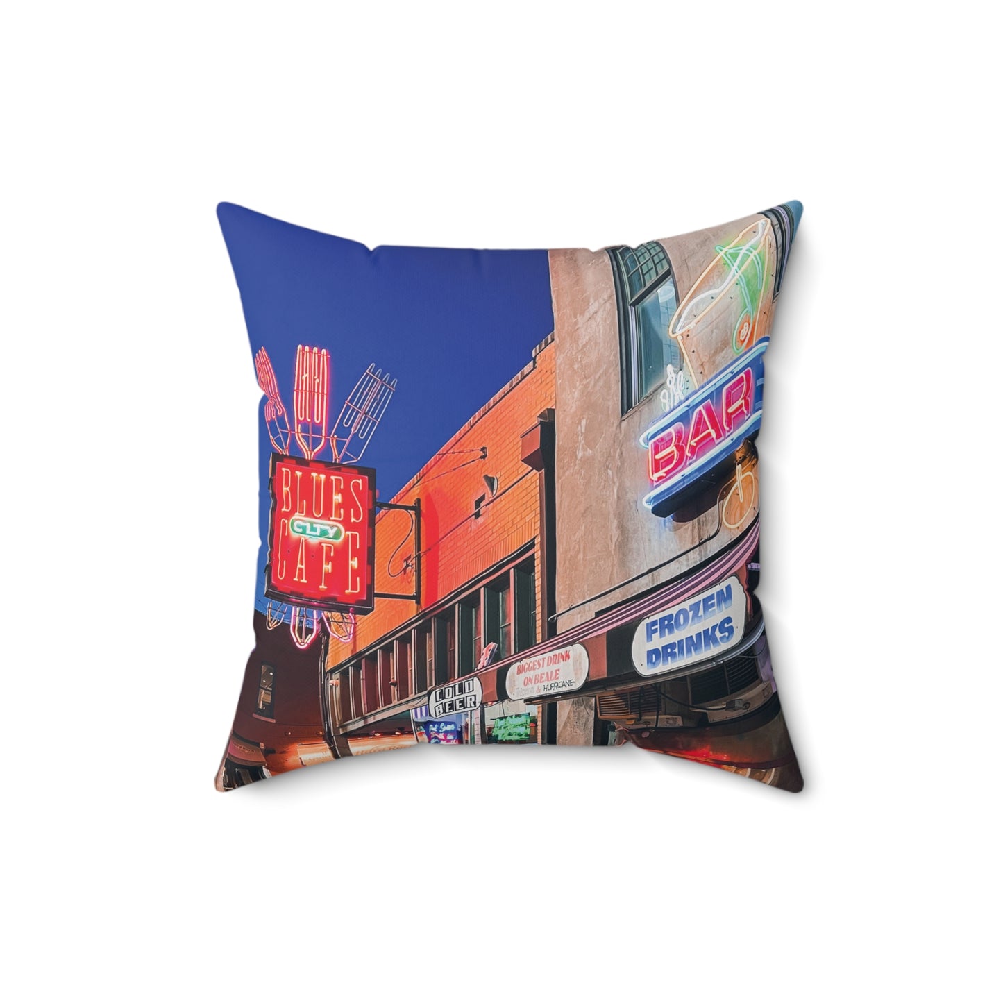 "Neon Lights" Memphis, TN Photography Pillow