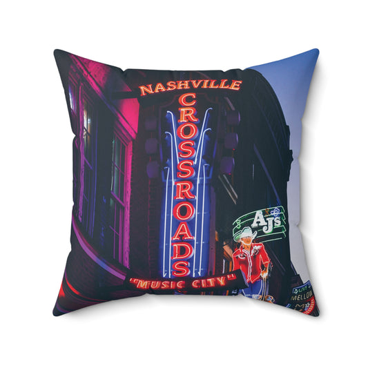 "Crossroads Music City" Nashville, TN Photography Pillow