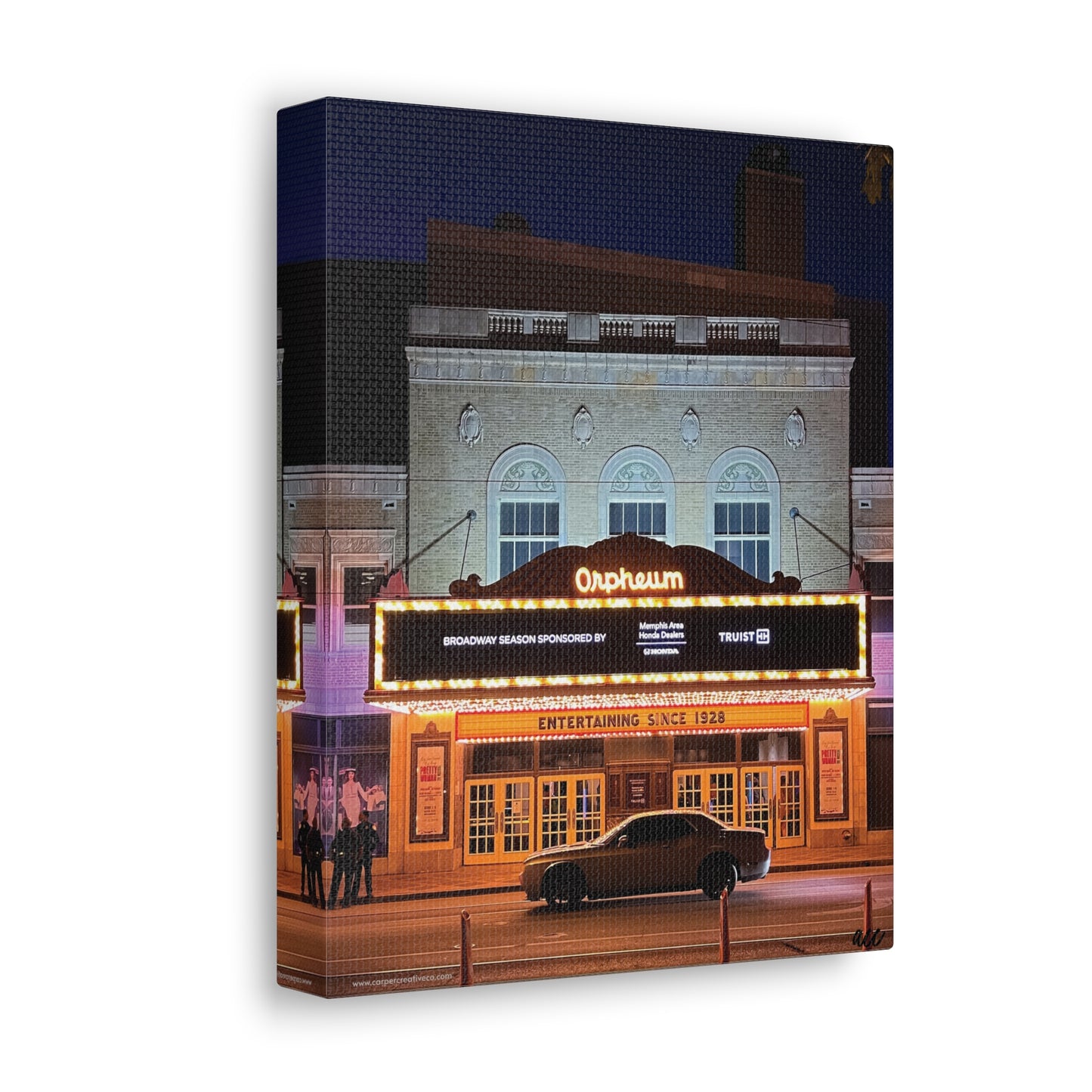 "Orpheum Theater Nightlife" Memphis, TN Photography Canvas Gallery Wrap