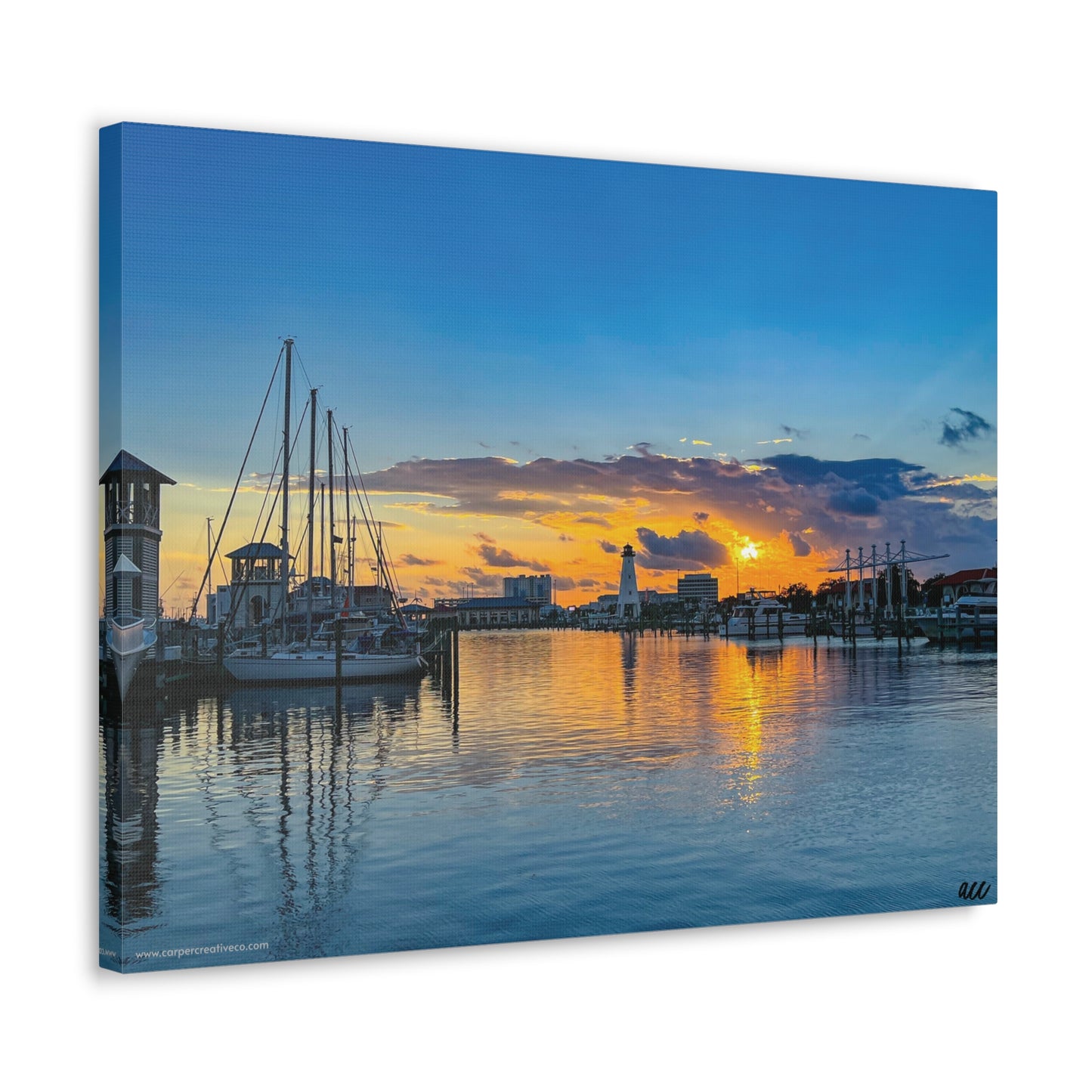 "Blue Sunset" Gulfport, MS Photography Canvas Gallery Wrap