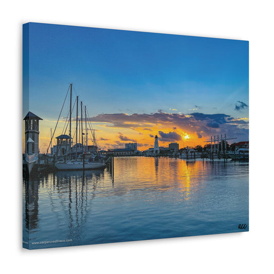 "Blue Sunset" Gulfport, MS Photography Canvas Gallery Wrap