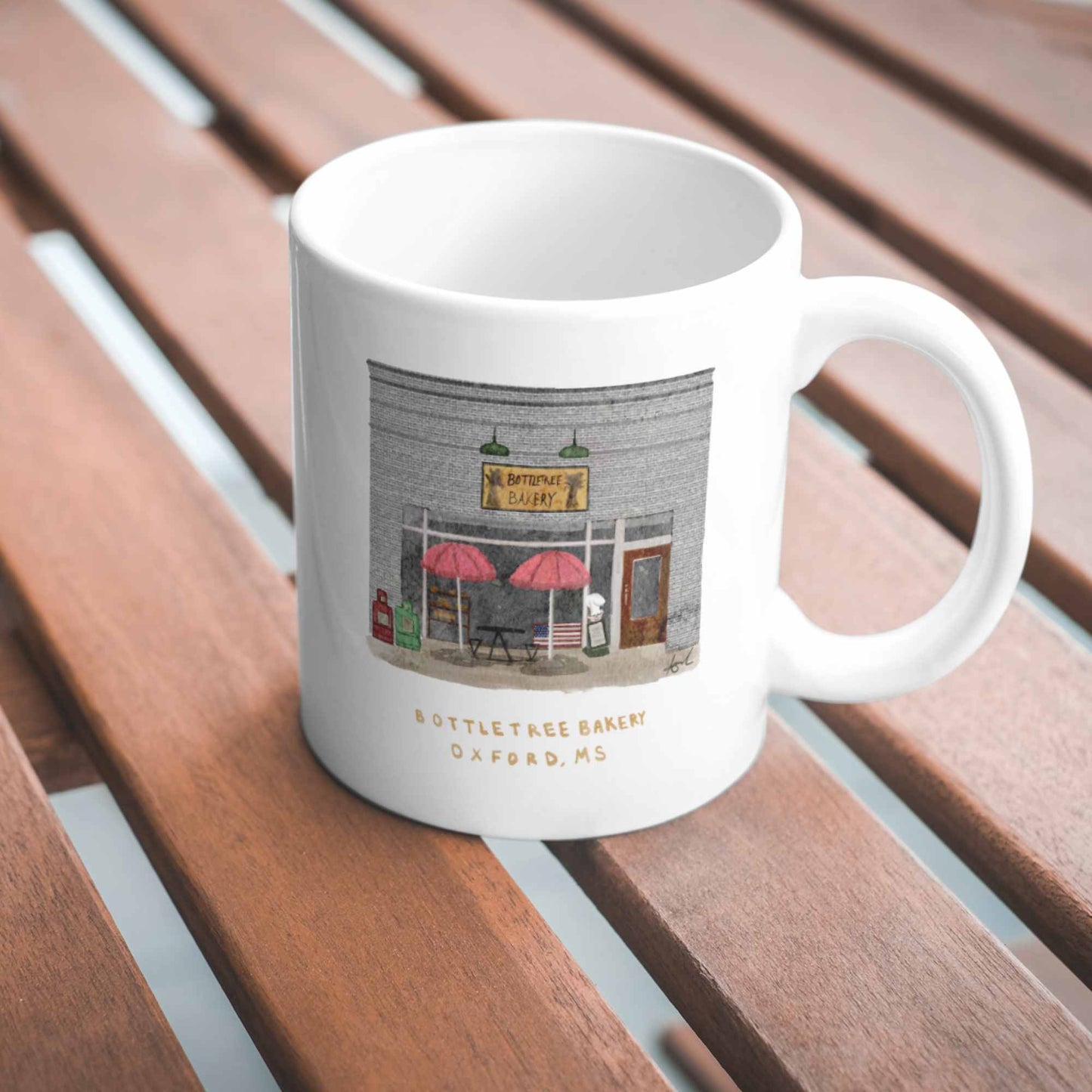 Bottletree Bakery Oxford MS Watercolor Art Mug