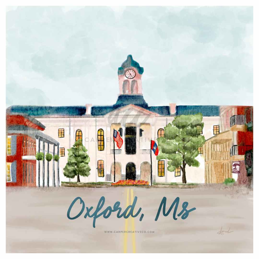 Oxford-Lafayette County Courthouse Watercolor Art Mug