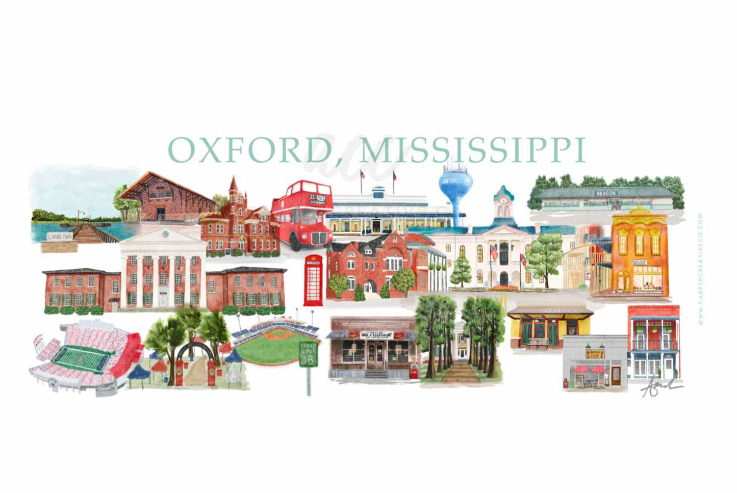 Oxford, MS and Ole Miss Landmark Collage Mug