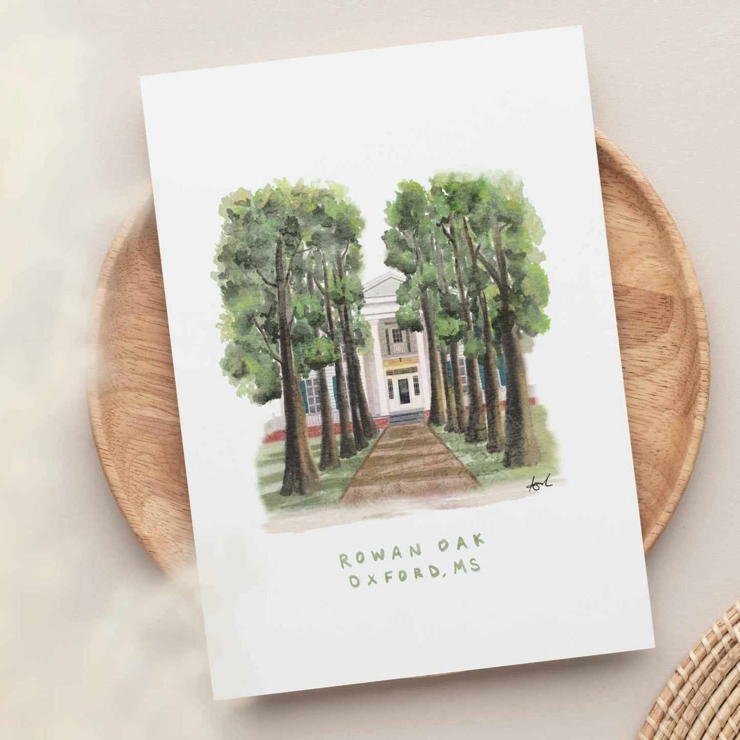 Rowan Oak Oxford MS Watercolor Art Print