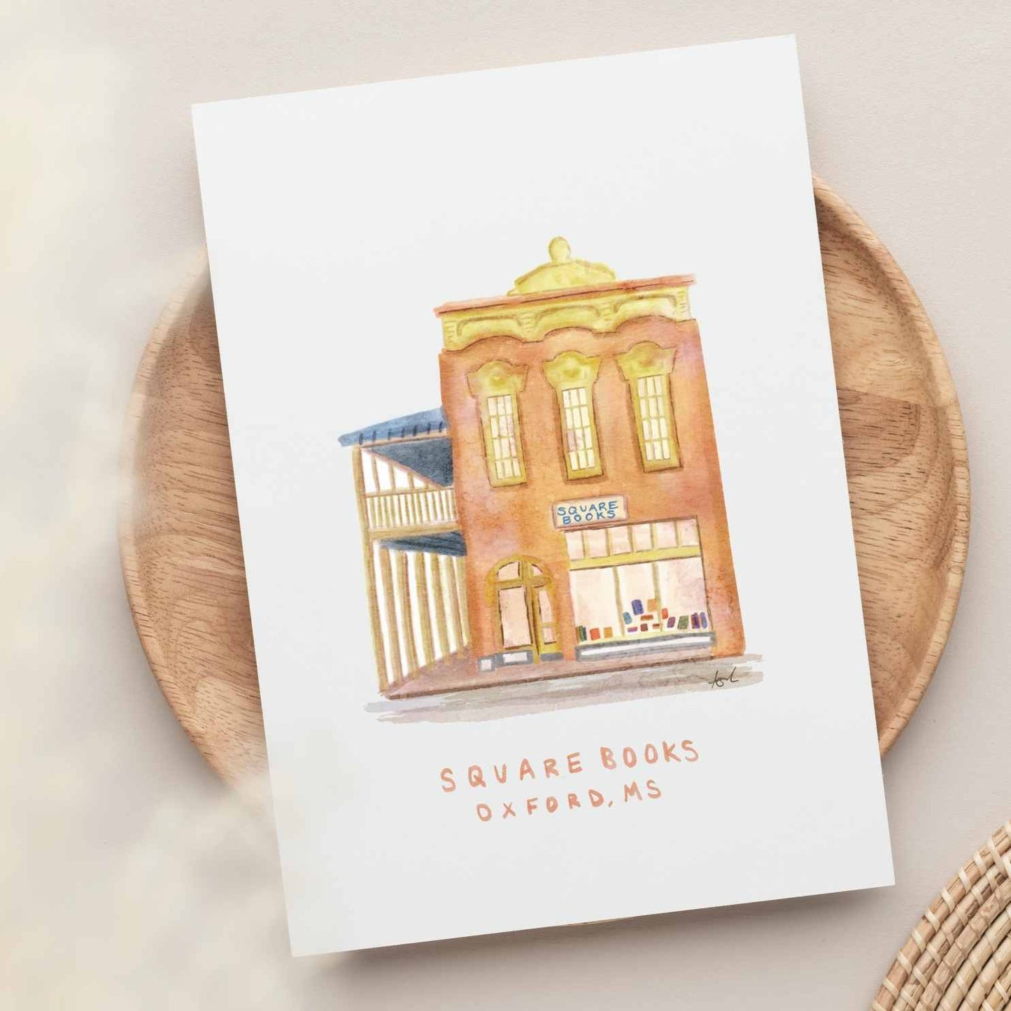 Square Books Oxford MS Watercolor Art Print