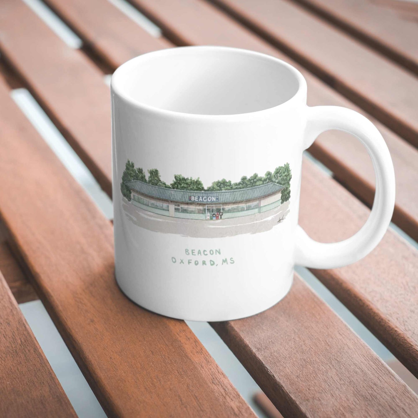 The Beacon Restaurant Oxford MS Watercolor Art Mug