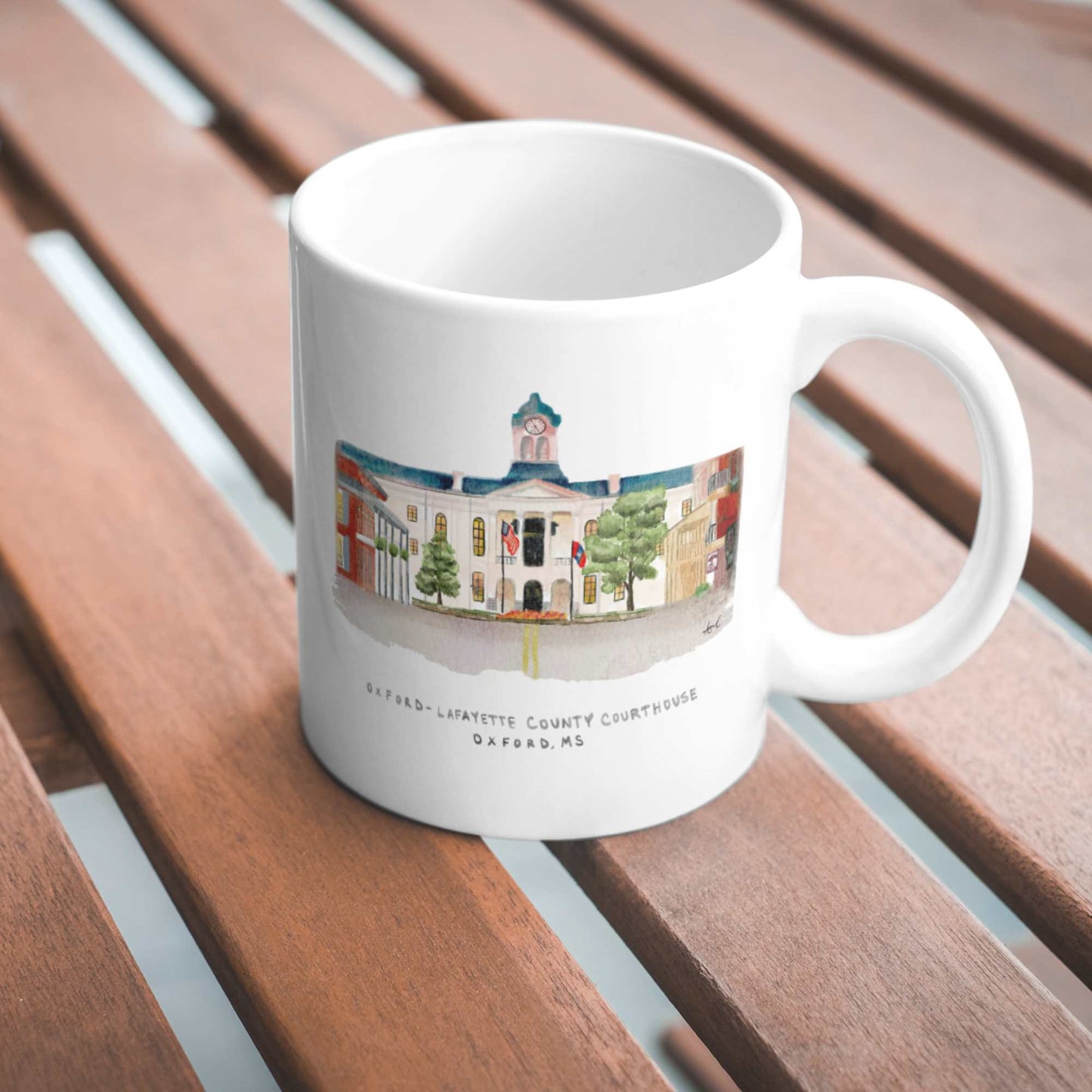 Oxford-Lafayette Courthouse Watercolor Art Mug